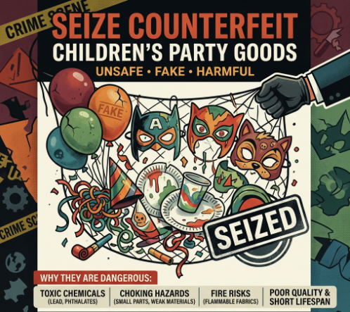 SATAGA, SAPS AND BRANDHOLDERS SEIZE COUNTERFEIT CHILDREN’S PARTY GOODS WORTH UP TO R8 MILLION IN KWAZULU-NATAL